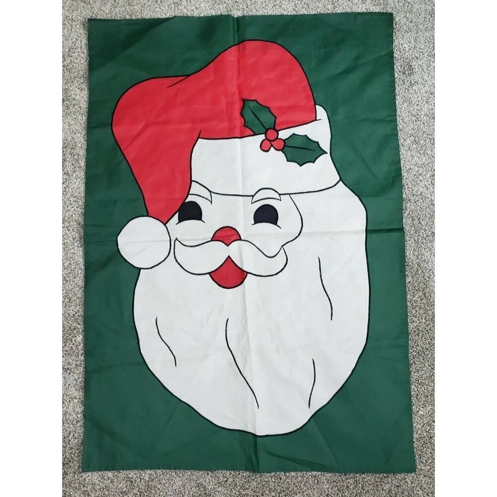 Vintage 28x40 Yard Porch House Flag Santa Christmas Snowman Winter Garden Flags
